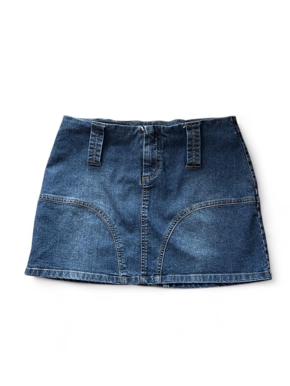 Y2K Vintage 725 Originals Denim Mini Skirt Medium Blue Wash Stretchy